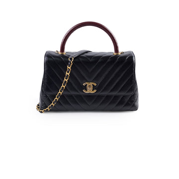 Chanel Medium Chevron Coco Handle Black
