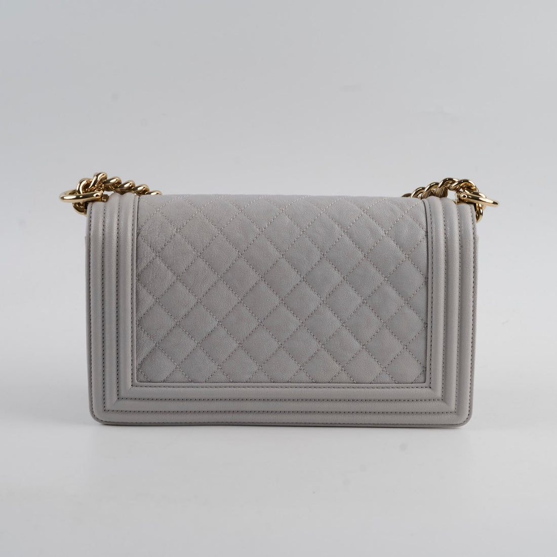 Chanel Boy Bag Old Medium Grey Caviar