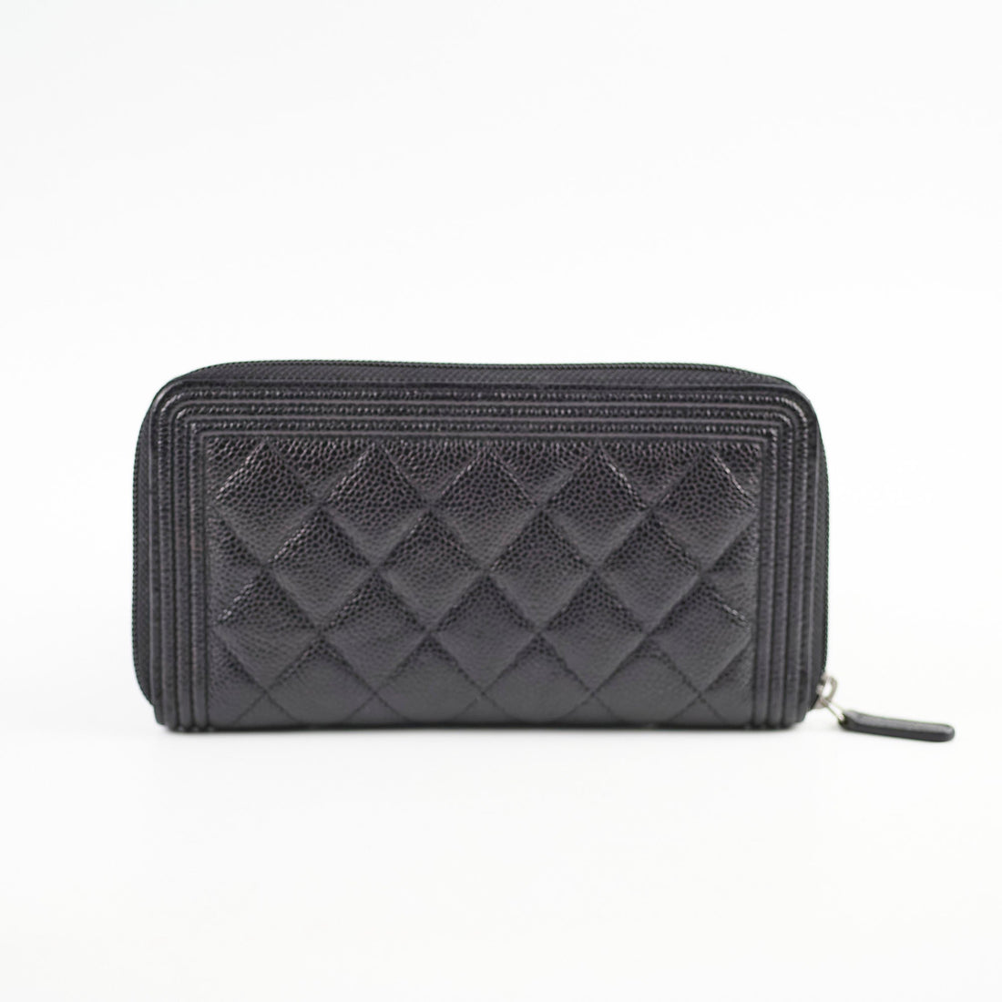 Chanel Boy Togo/epsom/caviar/clemence/callfskin/cowhide/lambskin Long Wallet Black