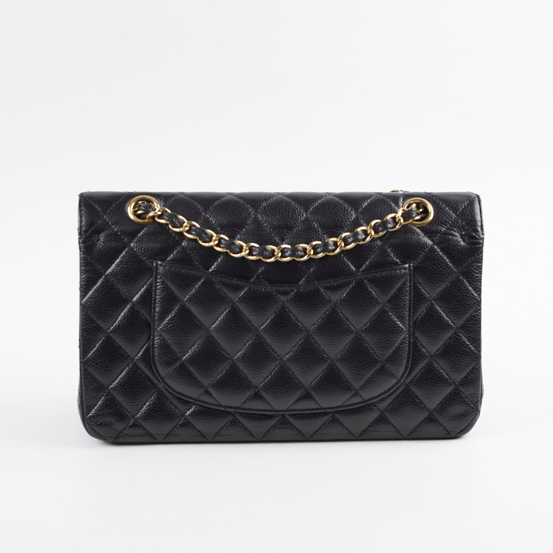 Chanel Medium/Large Togo/epsom/caviar/clemence/callfskin/cowhide/lambskin Classic Double Flap GHW Black