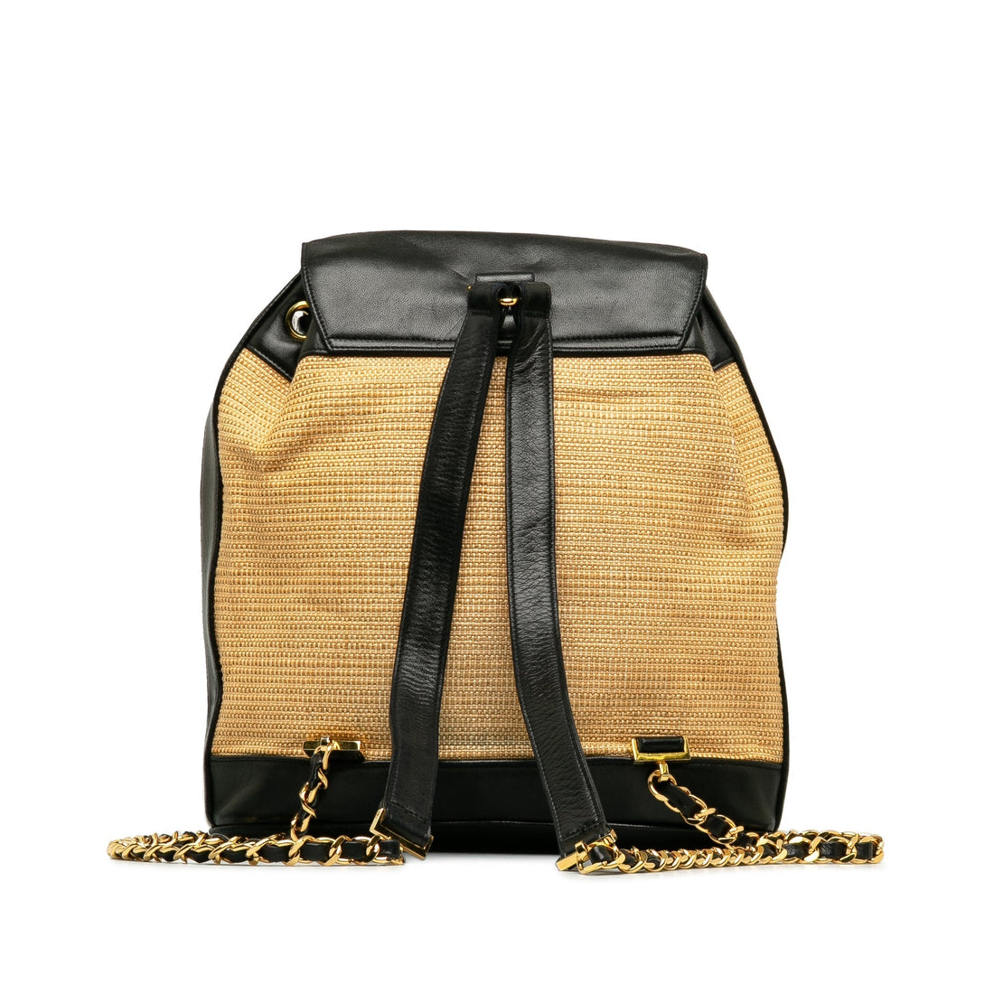 CHANEL CC Raffia and Leather Duma Backpack