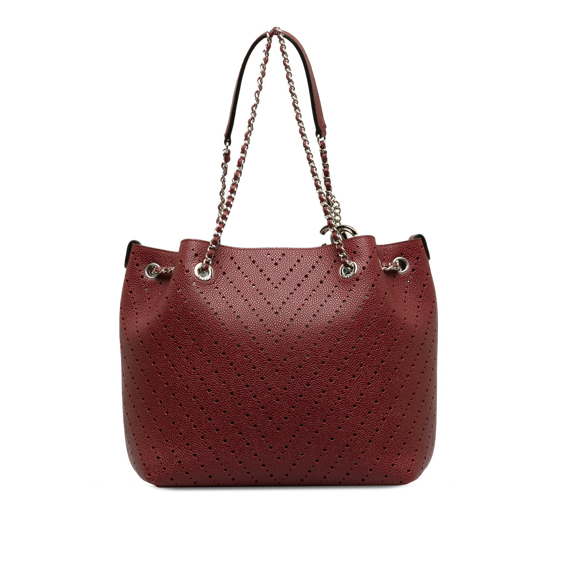 CHANEL Perforated Caviar Leather Tote Bag