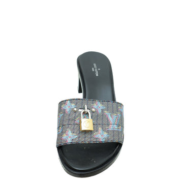 Louis Vuitton Blue Monogram Blue Pop Lock It Mules 37