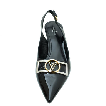 Louis Vuitton Black Vernis Insider Slingback Pump 37