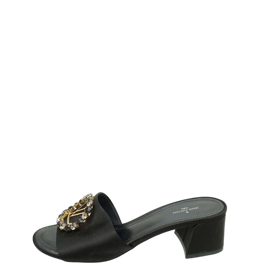 Louis Vuitton Black Satin Madeleine Mules 38.5