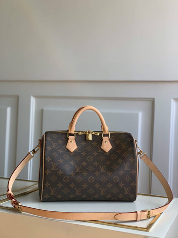 M41112 SPEEDY BANDOULIERE 30 Monogram Canvas :1 repl Leather Trim