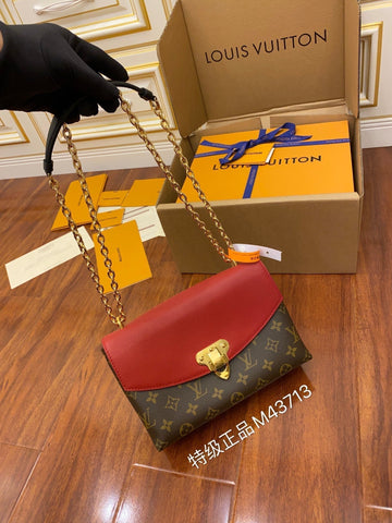 M43713 chian sling bag red monogram 1:1 leather