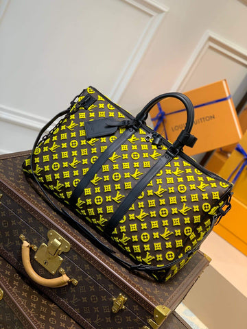 M45069 Keepall Triangle BANDOULIÈRE 50 Tuffetage Handbag cross body bags shoulder bag yellow calfskin Monogram