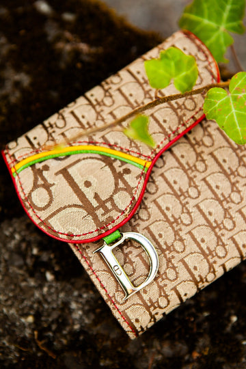 CHRISTIAN DIOR  Saddle Wallet Rasta Diorissimo Brown