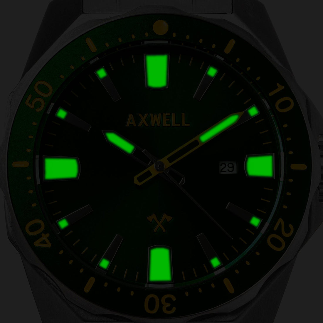 Axwell Timber Bracelet Watch w/ Date - Black/Red