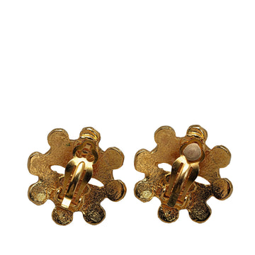 CHANEL CC Flower Clip on Earrings Costume Earrings