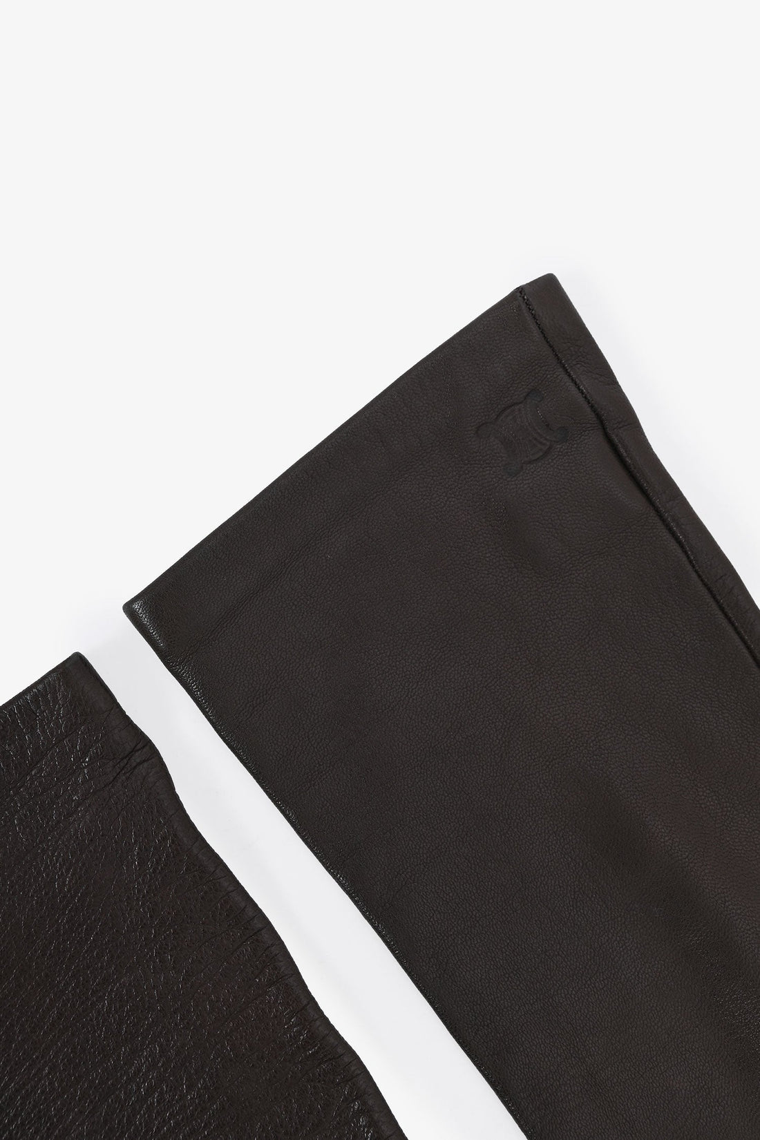 Celine  Brown Leather Long Gloves