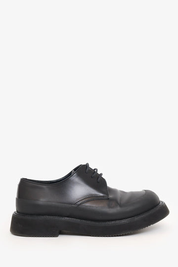 Celine Black Leather Lace up Chunky Shoes Size 36