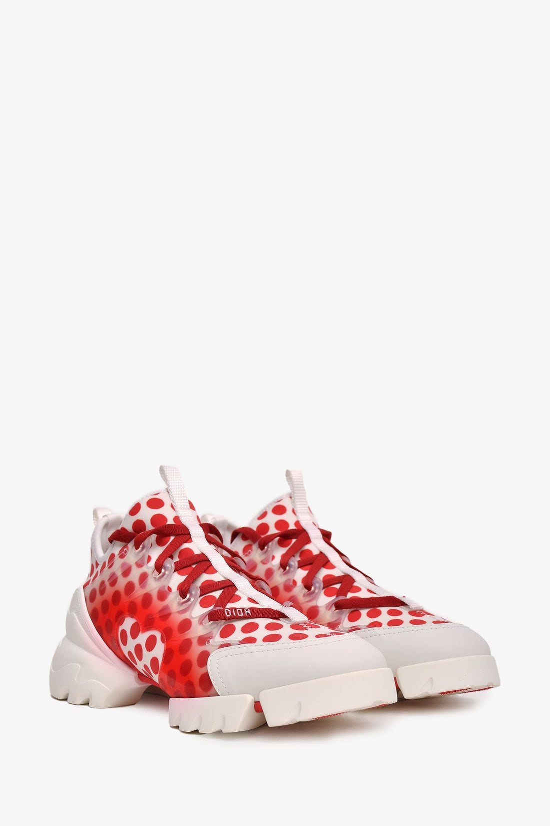 Christian Dior White/Red Polka Dot D-Connect Sneakers Size 7
