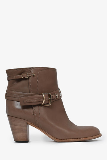 Christian Dior  Taupe Leather Booties Size 40