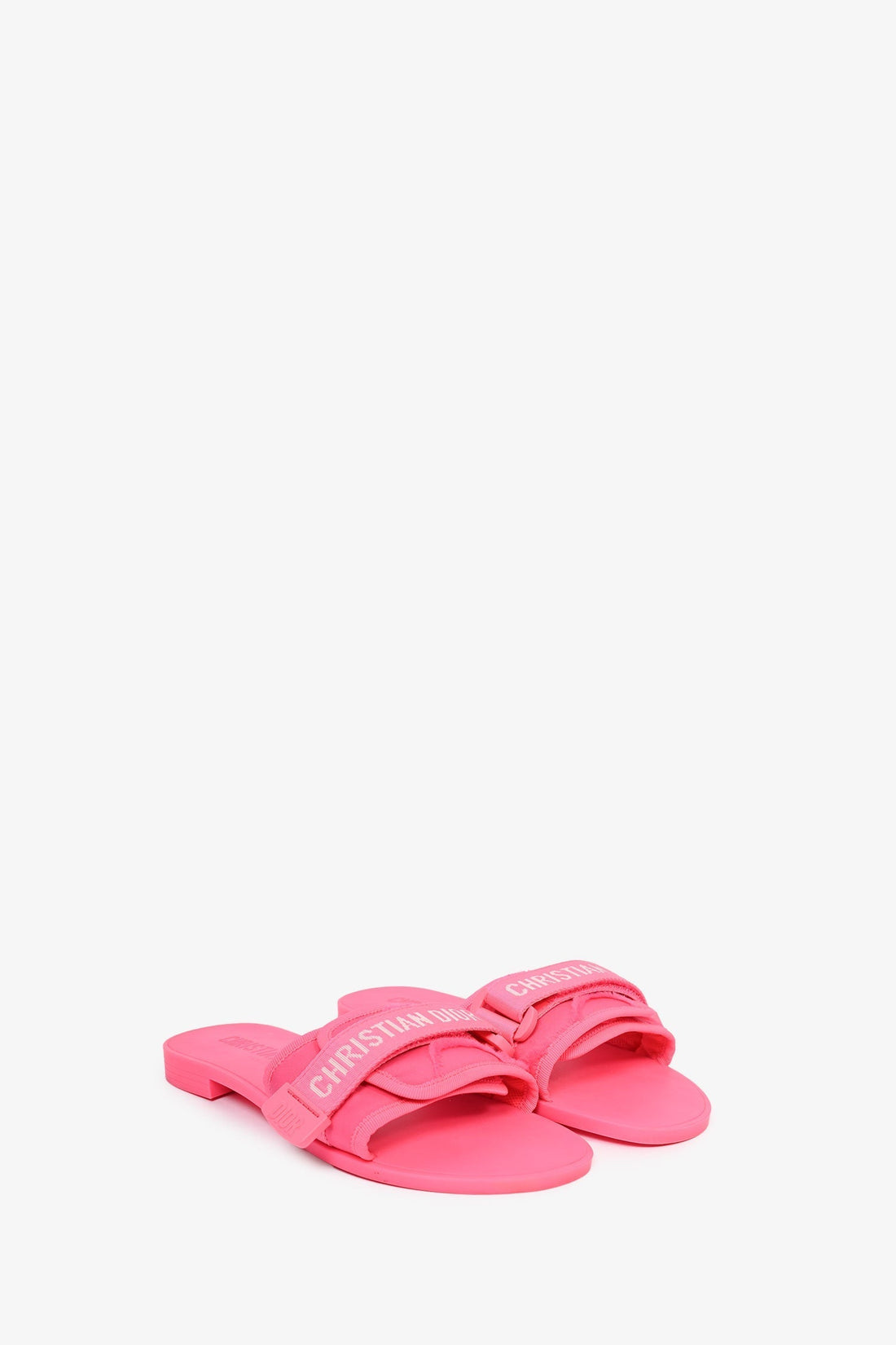 Christian Dior Neon Pink Rubber Slides Size 39