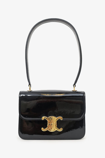 Celine Black Patent CalBNkin Teen Garance Top Handle Bag