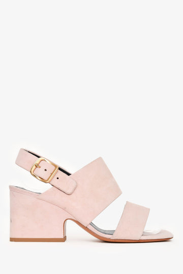 Celine Pink Suede Heeled Sandals Size 37.5