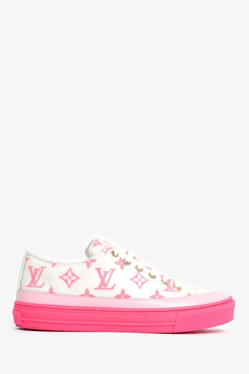 Louis Vuitton White/Fuchsia Monogram 'Stellar' Low Top Sneakers Size 36.5