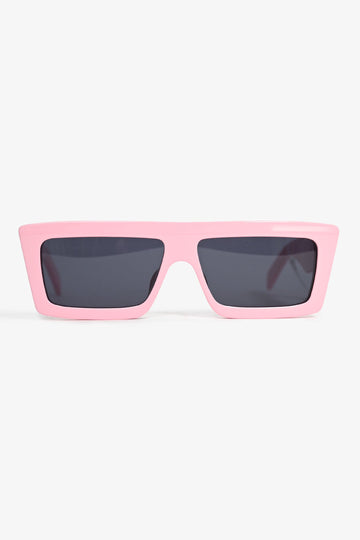 Celine Pink Frame Rectangular Sunglasses with Pouch