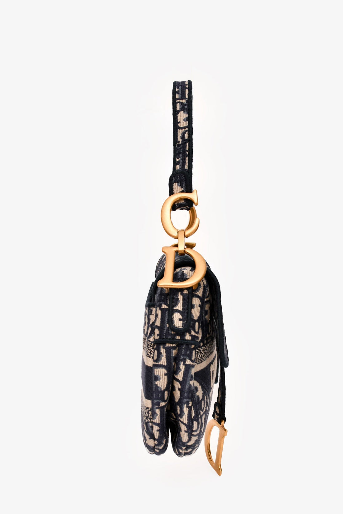 Christian Dior 2020 Navy Oblique Classic Saddle Bag with Strap