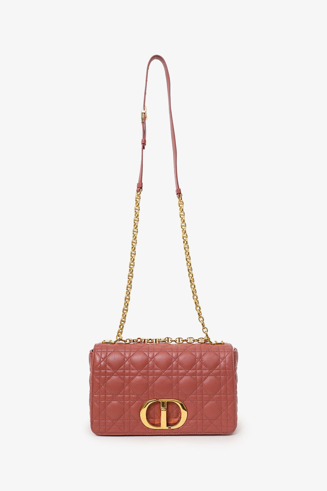 Dior 2022 Rust Cannage Leather Medium Caro Shoulder Bag