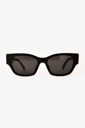Celine Black Acrylic Rectangular Framed Sunglasses with Pouch