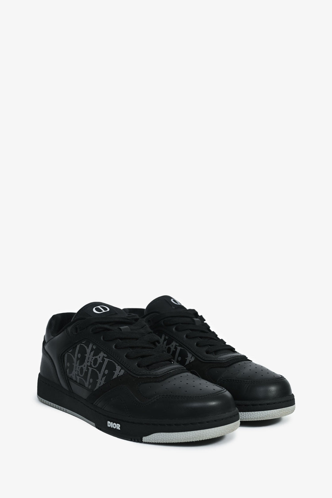 Christian Dior Black Leather Oblique' B27 Uptown Low'  Sneakers Size 42 Mens