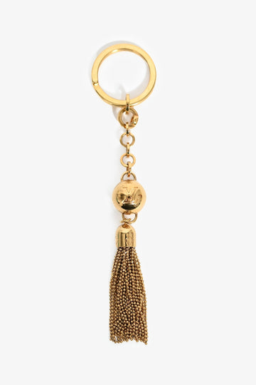 Louis Vuitton Gold Tone Tassel Key Chain Ring