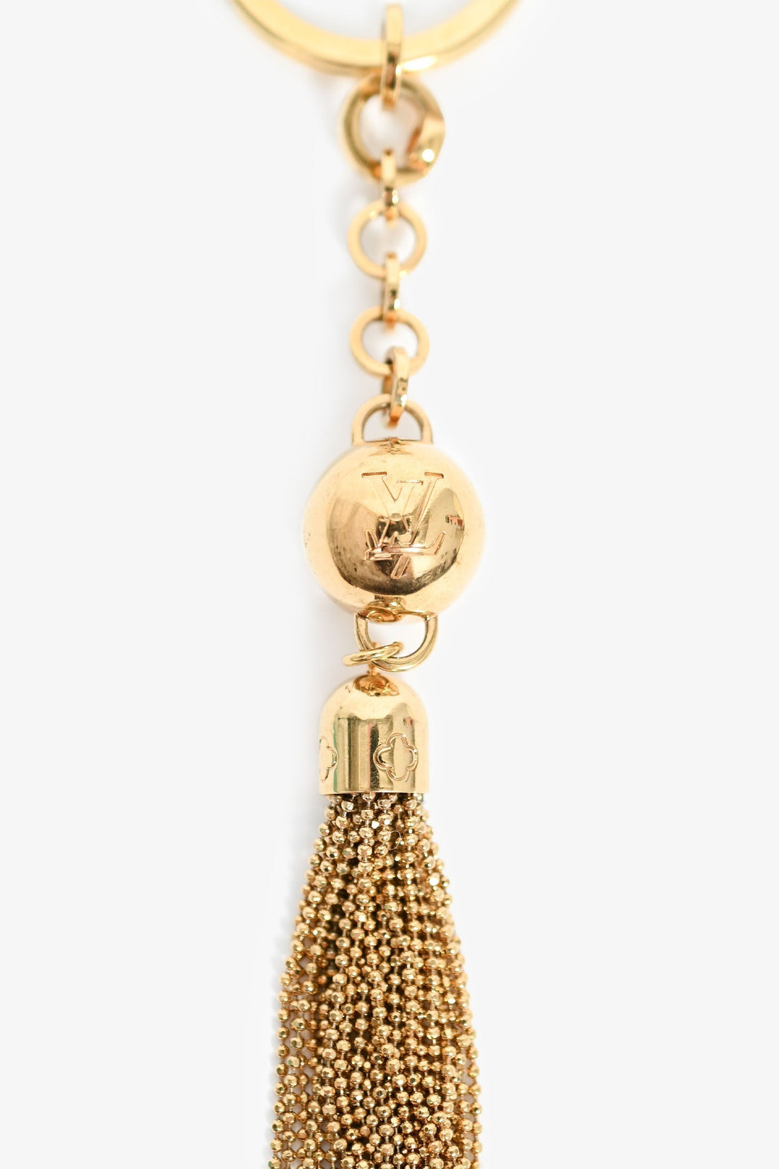 Louis Vuitton Gold Tone Tassel Key Chain Ring