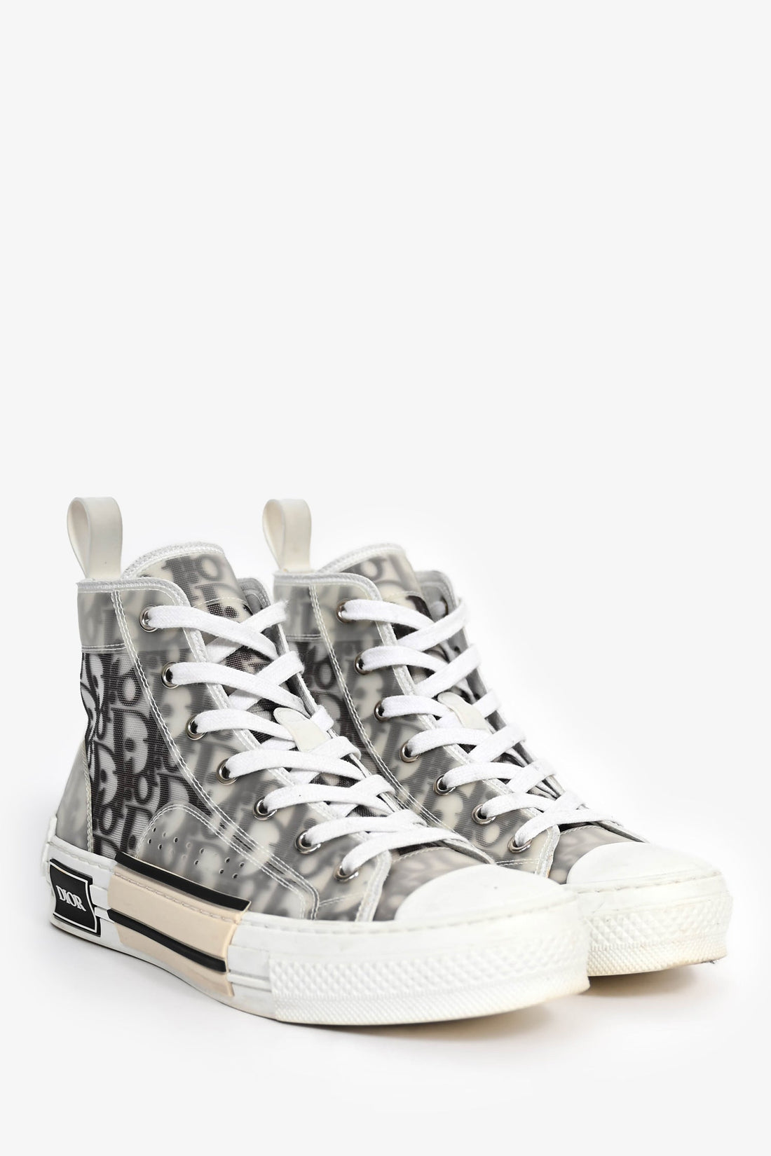 Christian Dior White/Black Oblique B23 League Low-Top Sneakers Size 37
