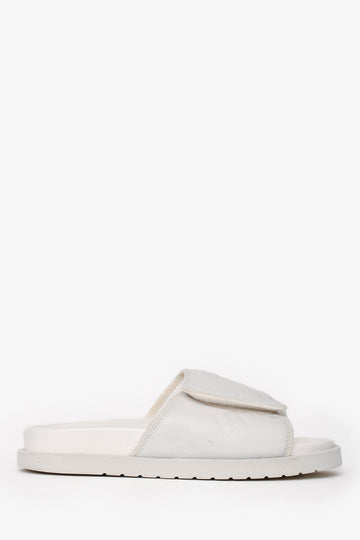 Louis Vuitton White Rubber/Leather Miami Slides Size 7 Mens