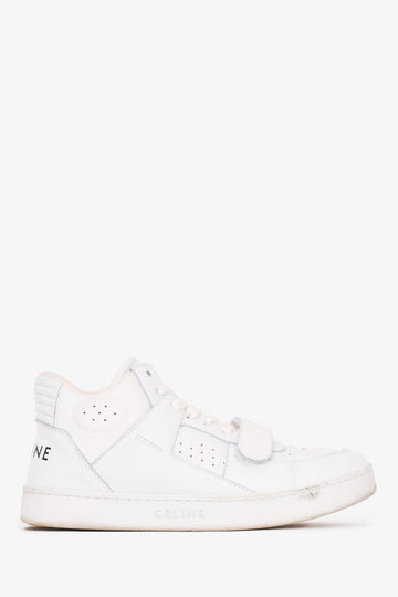 Celine White Leather High Top Sneakers Size 37