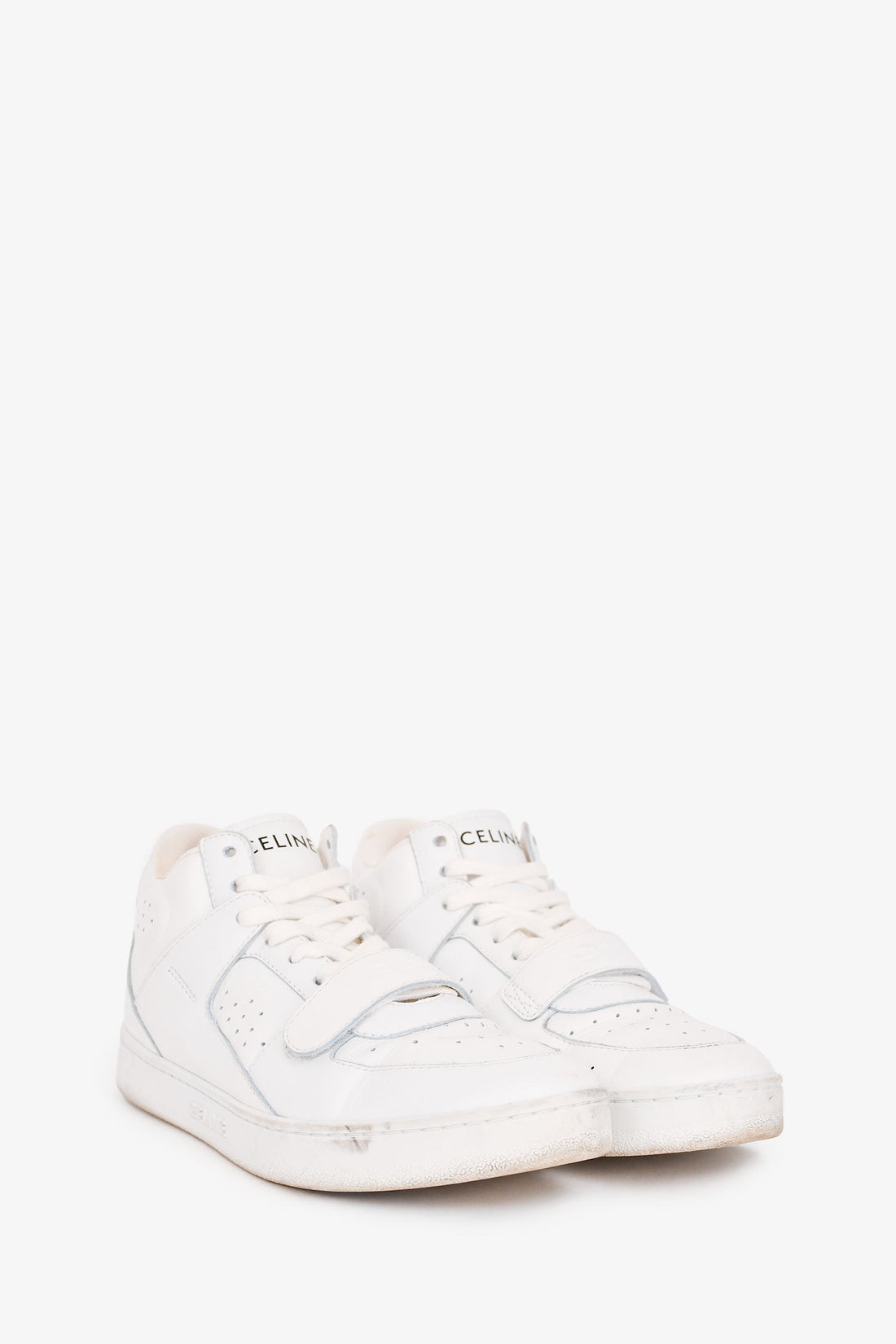Celine White Leather High Top Sneakers Size 37