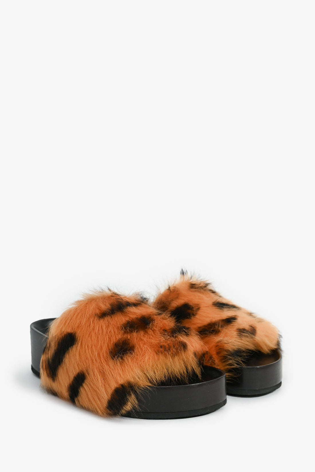 Celine  Leopard Fur Slide Sandals Size 35