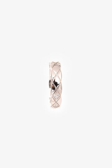 Chanel 18K White Gold Diamond Set Coco Crush Single Ear Cuff
