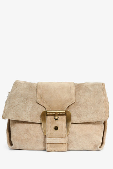 Celine  Beige Suede C Macadam Messenger Bag