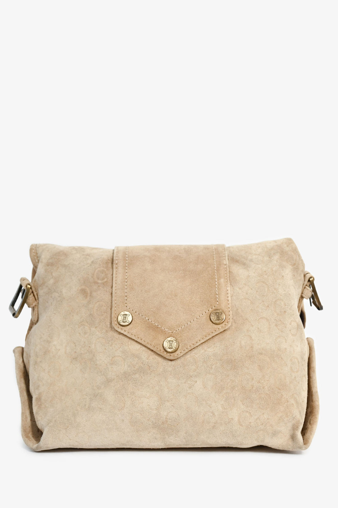 Celine  Beige Suede C Macadam Messenger Bag