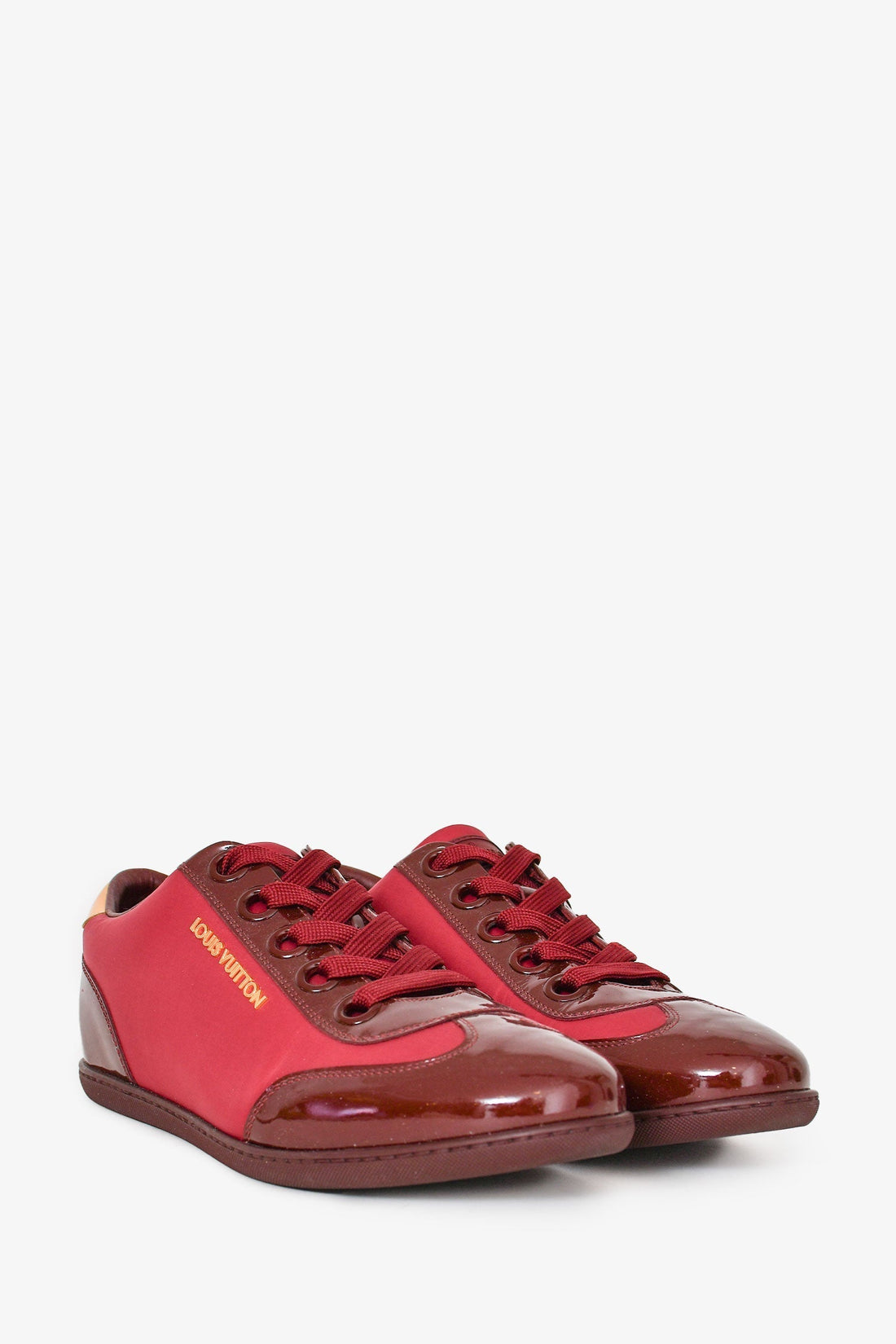 Louis Vuitton Burgundy Patent/Nylon Sneakers Size 36.5
