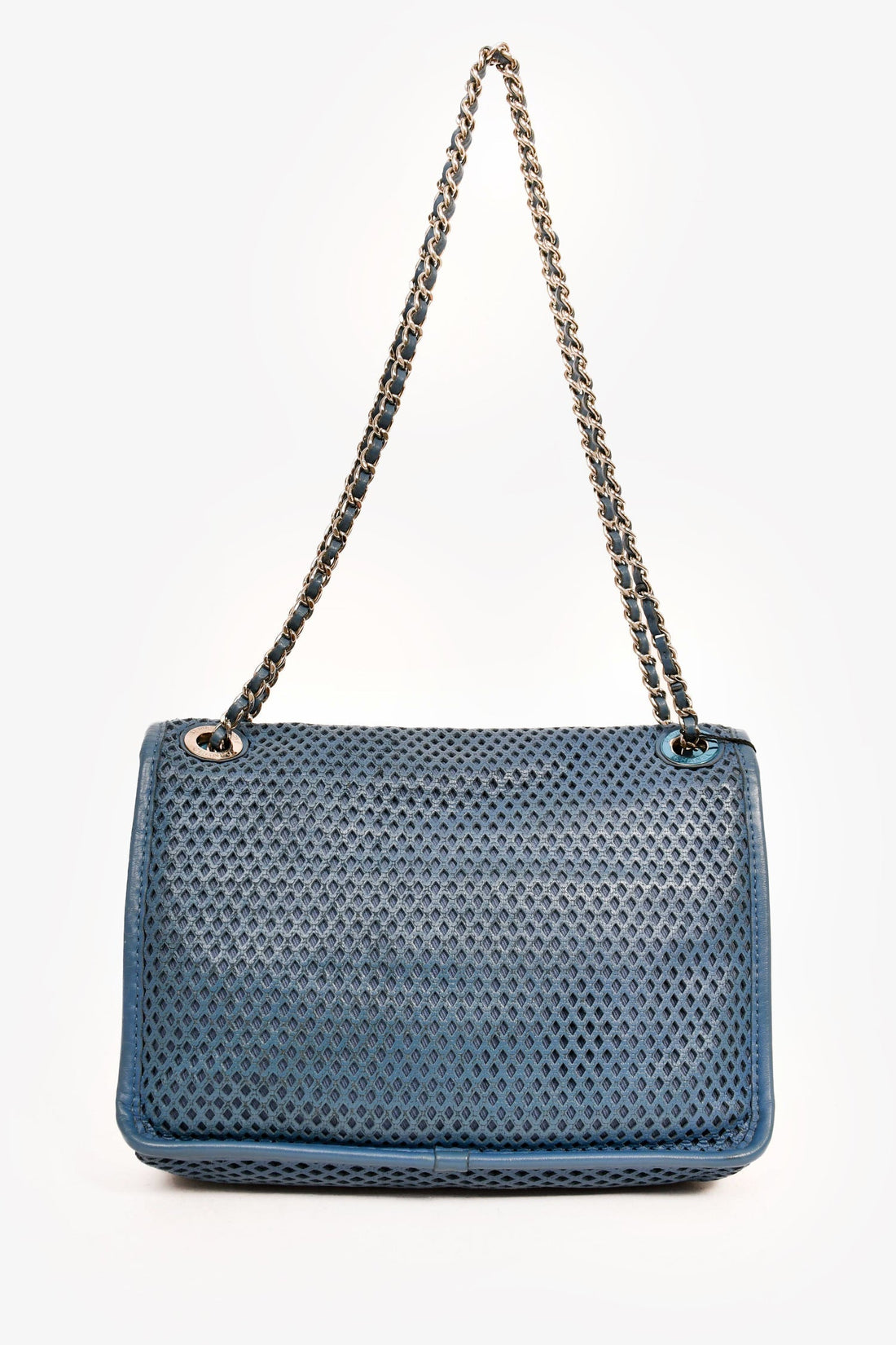 Chanel 2013C Blue Perforated 'Up In The Air' Small Front Flap Crossbody