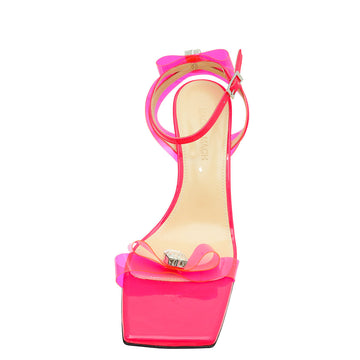 Mach & Mach Hot Pink French Bow Square Toe Sandal 38.5