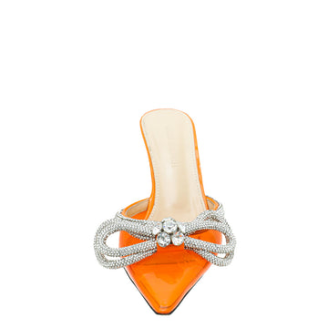 Mach & Mach Orange Crystal Bow PVC Mules 37.5