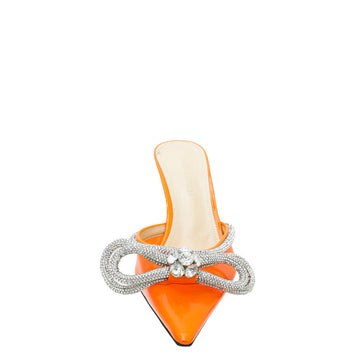 Mach & Mach Orange Crysrtal Bow PVC Mules 38