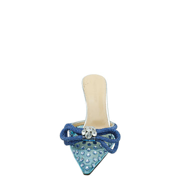 Mach & Mach Bicolor Crystal Embellished PVC Mules 36.5