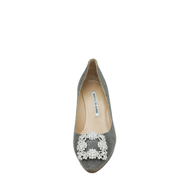 Manolo Blahnik Bicolor Glitter Hangisi Crystal Pump 36