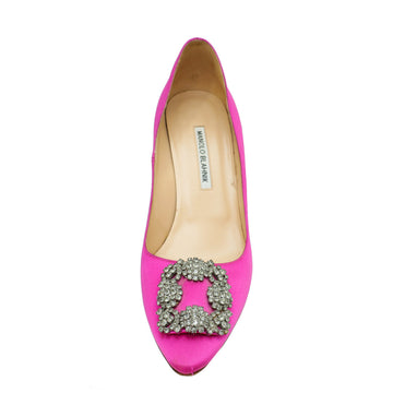 Manolo Blahnik Dark Fuchsia Satin Hangisi Pumps 39