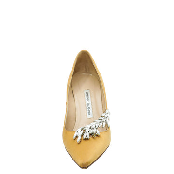 Manolo Blahnik Gold Nadira Pumps 37