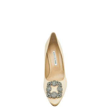 Manolo Blahnik Champaign Satin Hangisi Pump 39.5