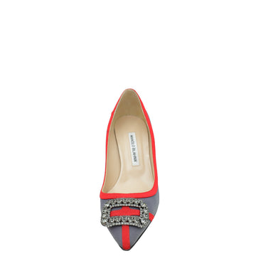 Manolo Blahnik Bicolor Gotrian Fabric Crystal Pump 39