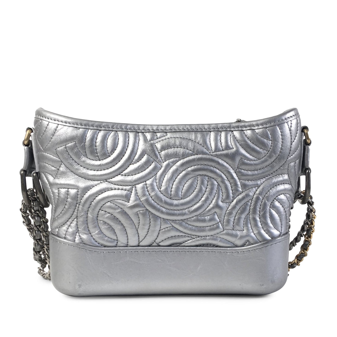 CHANEL Small CC Stitched CalBNkin Gabrielle Crossbody Bag